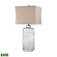 Hammered Glass 1-Light LED Table Lamp in Gray