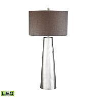 Tapered Cylinder 1-Light LED Table Lamp in Silver Mercury