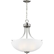 Sea Gull Geary 3 Light 21 Inch Pendant Light in Brushed Nickel