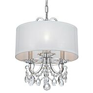 Crystorama Othello 3 Light 15 Inch Mini Chandelier in Polished Chrome with Clear Swarovski Strass Crystals