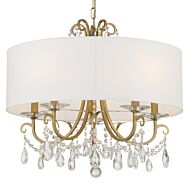 Crystorama Othello 5 Light 21 Inch Chandelier in Vibrant Gold with Swarovski Strass Crystal Crystals