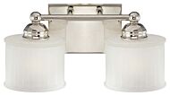 Minka Lavery 1730 Series 2 Light Bathroom Vanity Light in Polished Nickel