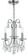 Crystorama Othello 3 Light 16 Inch Mini Chandelier in Polished Chrome with Clear Hand Cut Crystals