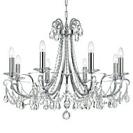 Crystorama Othello 8 Light 25 Inch Transitional Chandelier in Polished Chrome with Clear Spectra Crystals