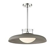 Savoy House Gavin 1 Light Pendant in Gray with Polished Nickel Accents