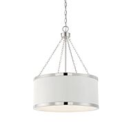 Savoy House Delphi 6 Light Pendant in White with Polished Nickel Acccents