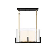 Savoy House Eaton 1 Light Pendant in Matte Black with Warm Brass Accents