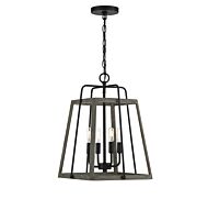 Savoy House Hasting 4 Light Pendant in Noblewood with Iron