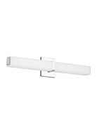 Tech Milan 3000K LED 24 Inch Bathroom Vanity Light in Chrome and White Acrylic