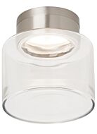 Tech Casen 3000K LED 7 Inch Ceiling Light in Satin Nickel and Clear
