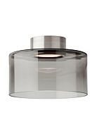 Tech Manette 3000K LED 11 Inch Ceiling Light in Satin Nickel and Transparent Smoke