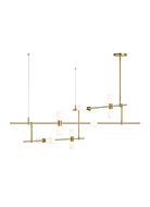 Tech ModernRail 12 Light Multi Tier Chandelier in Aged Brass and Glass Cylinders