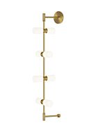 Tech ModernRail 8 Light 36 Inch Wall Sconce in Aged Brass and Glass Cylinders