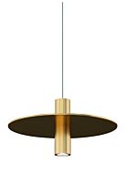 Ponte 1-Light LED Pendant in Natural Brass