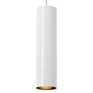 Piper 1-Light LED Pendant in White with Satin Nickel