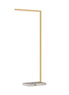 Klee 1-Light 44.00"H LED Floor Lamp in Natural Brass with White Marble