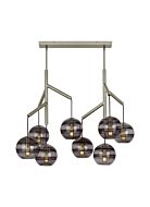 Tech Sedona Contemporary Chandelier in Satin Nickel and Transparent Smoke