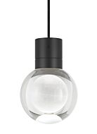Tech Mina 3000K LED 8 Inch Pendant Light in Black and Clear