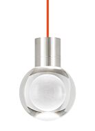 Tech Mina 2200K LED 8 Inch Pendant Light in Satin Nickel and Clear