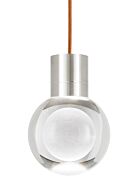 Tech Mina 3000K LED 8 Inch Pendant Light in Satin Nickel and Clear