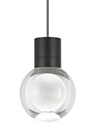 Tech Mina 2200K LED 5 Inch Pendant Light in Black and Clear