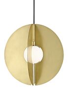 Orbel 1-Light Pendant in Aged Brass