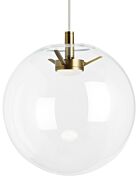 Tech Palona 3000K 2200K LED 14 Inch Pendant Light in Aged Brass and Clear