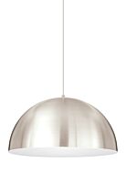 Tech Powell 3000K LED 12 Inch Pendant Light in Satin Nickel and Satin Nickel/White