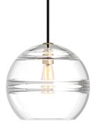 Tech Sedona 7 Inch Pendant Light in Aged Brass and Clear