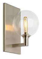 Tech Gambit 9 Inch Wall Sconce in Satin Nickel and Clear