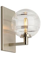 Tech Sedona 9 Inch Wall Sconce in Satin Nickel and Clear