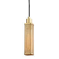 Hudson Valley Gibbs 13 Inch Pendant Light in Aged Brass