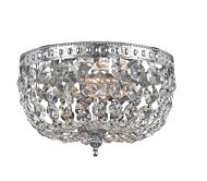 Crystorama 2 Light 8 Inch Ceiling Light in Chrome with Clear Swarovski Strass Crystals