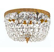 Crystorama 2 Light 10 Inch Ceiling Light in Olde Brass with Clear Italian Crystals