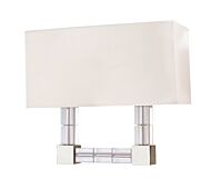 Hudson Valley Alpine 2 Light 12 Inch Wall Sconce in Polished Nickel