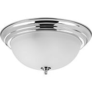 Dome Glass - Etched 3-Light Flush Mount in Polished Chrome