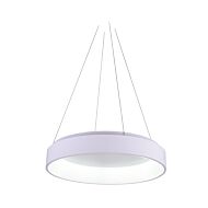 CWI Lighting Arenal LED Drum Shade Pendant with White finish