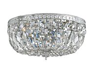 Crystorama 3 Light 12 Inch Ceiling Light in Polished Chrome with Clear Hand Cut Crystals