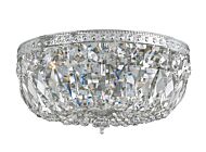 Crystorama 3 Light 12 Inch Ceiling Light in Polished Chrome with Clear Swarovski Strass Crystals
