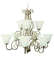 Craftmade Cecilia 9 Light Traditional Chandelier in Brushed Polished Nickel