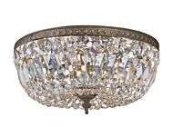 Crystorama 3 Light 14 Inch Ceiling Light in English Bronze with Clear Swarovski Strass Crystals