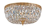 Crystorama 3 Light 14 Inch Ceiling Light in Olde Brass with Clear Swarovski Strass Crystals