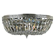 Crystorama 3 Light 16 Inch Ceiling Light in Polished Chrome with Clear Hand Cut Crystals