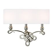 Hudson Valley Pawling 3 Light 17 Inch Wall Sconce in Polished Nickel