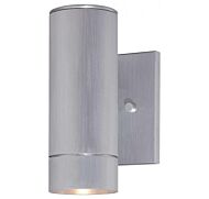 The Great Outdoors Skyline 8 Inch Outdoor Wall Light in Brushed Aluminum