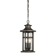 The Great Outdoors Highland Ridge 4 Light 19 Inch Outdoor Hanging Light in Oil Rubbed Bronze with Gold High