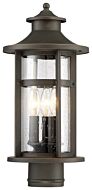 The Great Outdoors Highland Ridge 4 Light 20 Inch Outdoor Post Light in Oil Rubbed Bronze with Gold High