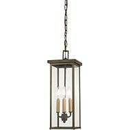 The Great Outdoors Casway 4 Light 19 Inch Outdoor Hanging Light in Oil Rubbed Bronze with Gold High