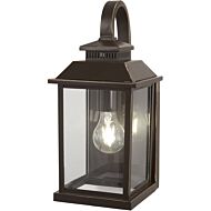 The Great Outdoors Miner'S Loft 15 Inch Outdoor Wall Light in Oil Rubbed Bronze with Gold High