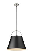 Z-Lite Z-Studio 1-Light Pendant Light In Matte Black With Brushed Nickel